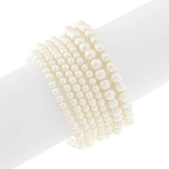 7 Row Pearl Beaded Bracelet